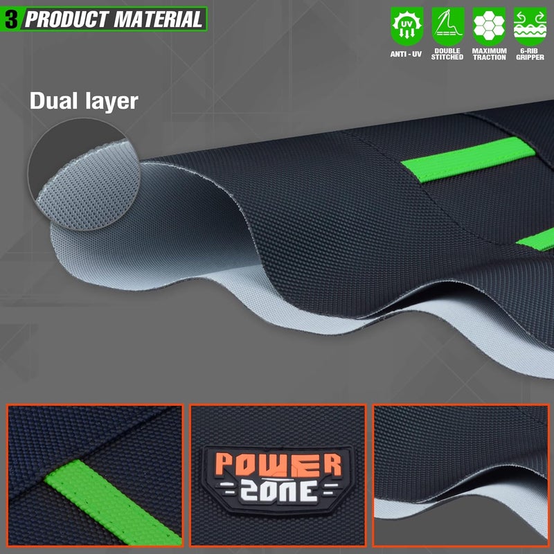 fewfuss Universial Dirt Bike Seat Cover - Soft Ribbed Rubber Seat Covers for Motorcross Enduro Green - Image 4